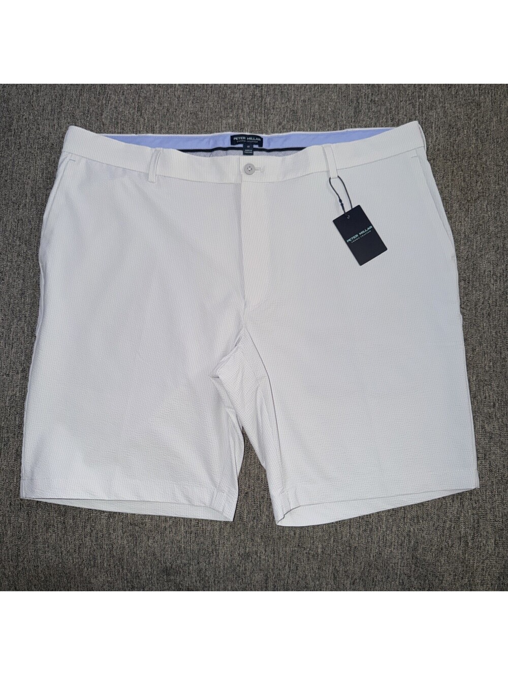 Peter Millar 40 Matlock Seersucker Performance British Grey Golf Shorts $130